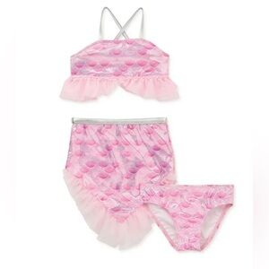 Wonder Nation Baby Girl’s Pink Mermaid Bikini Tail Set Size 18 Months